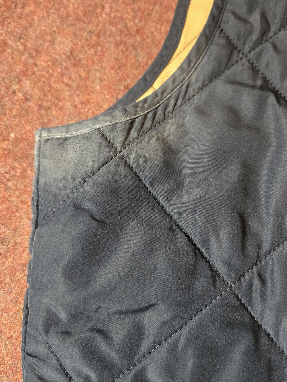 J.Crew Mercantile Men's Walker Quilted Vest Navy Size Large Has Fading In Pits - Picture 9 of 9
